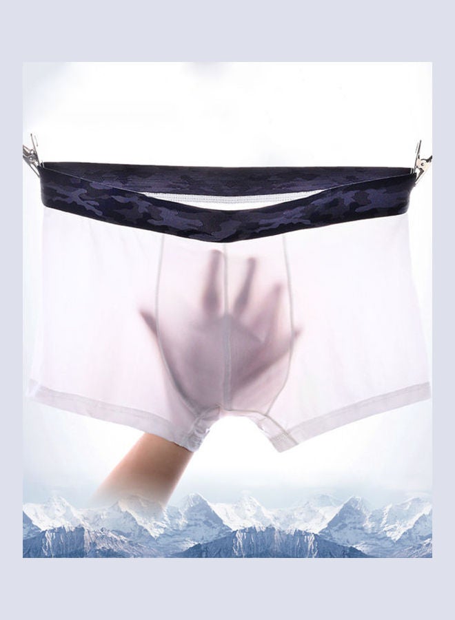 Generic - Solid Elastic Breathable Boxers White - Image 1