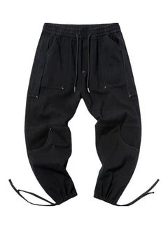 Drawstring Bottom Detail Trousers Black