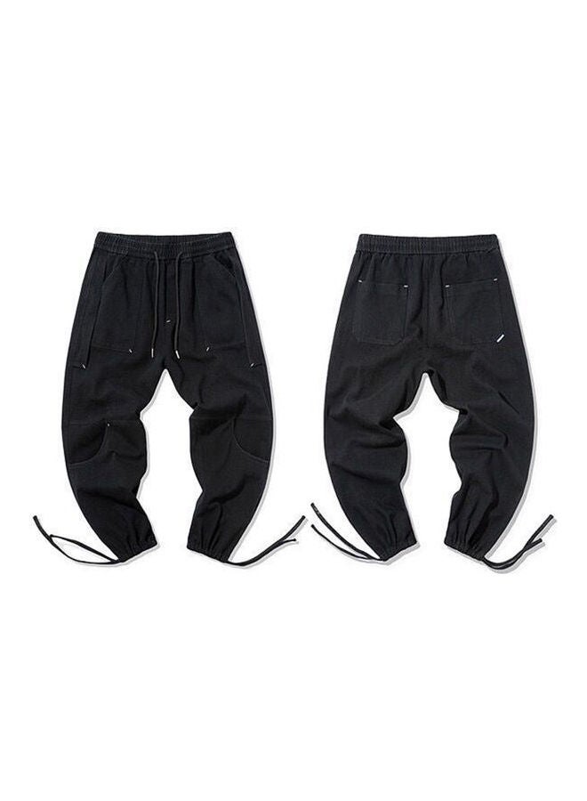 Generic - Drawstring Bottom Detail Trousers Black - Image 1