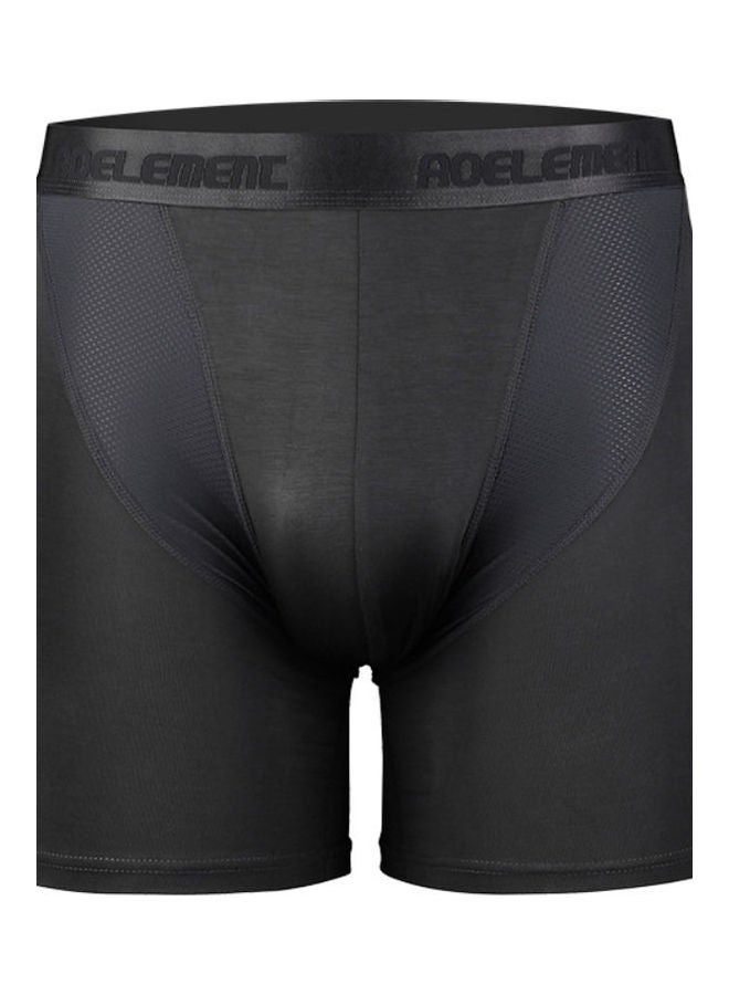 Men Quick Dry Elastic Training Fitness Trunks Shorts Grey  - Image 1