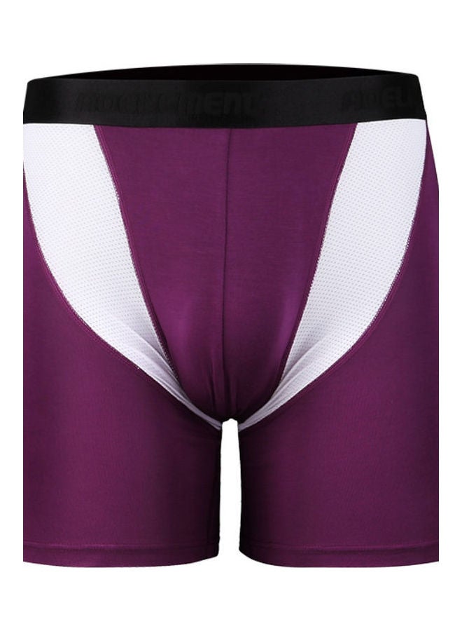 Quick Dry Elastic Sports Shorts Purple - Image 1