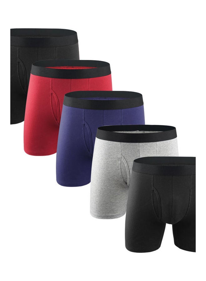 Generic - 5Pcs Cotton Men Shorts Elastic Solid Colour Underwear Multicolour - Image 1