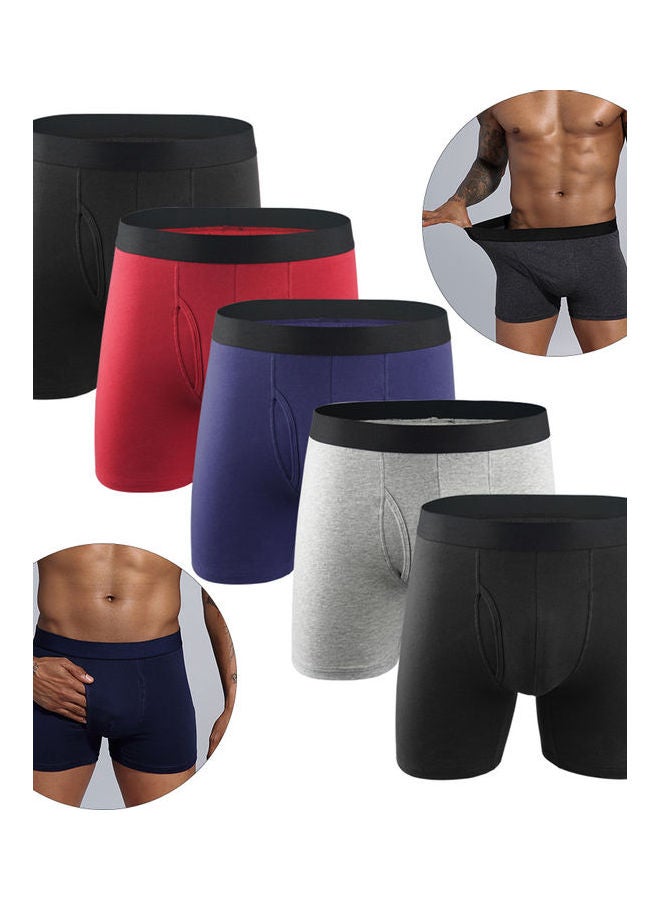 Generic - 5Pcs Cotton Men Shorts Elastic Solid Colour Underwear Multicolour - Image 1