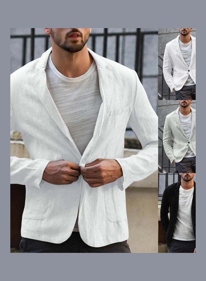 Solid Blazer White  - Image 2