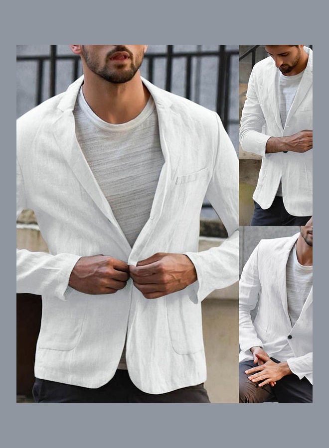 Solid Blazer White  - Image 3