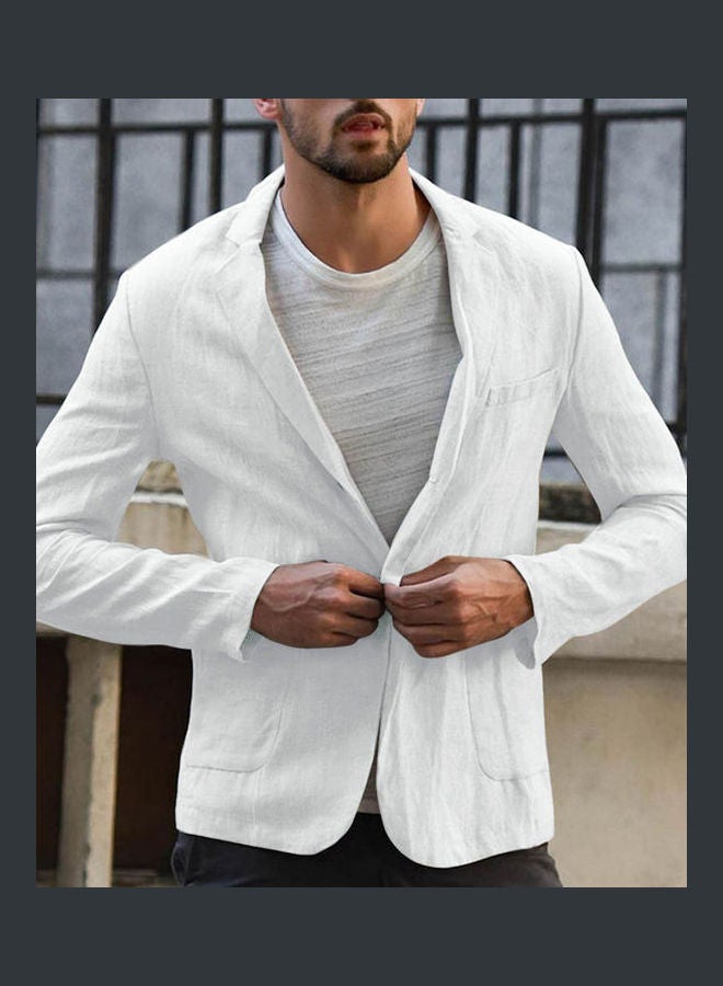 Solid Blazer White  - Image 4