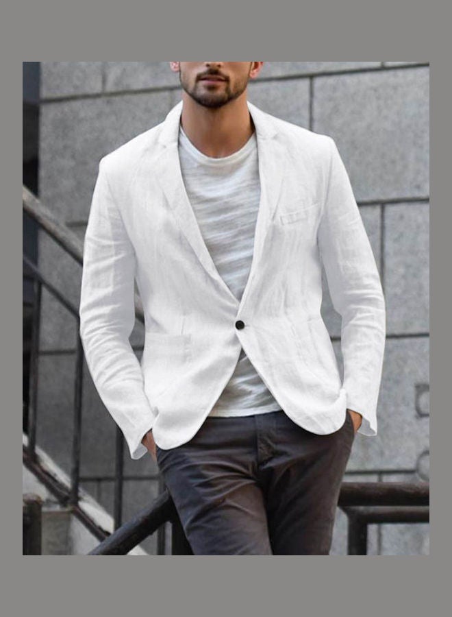 Solid Blazer White  - Image 5
