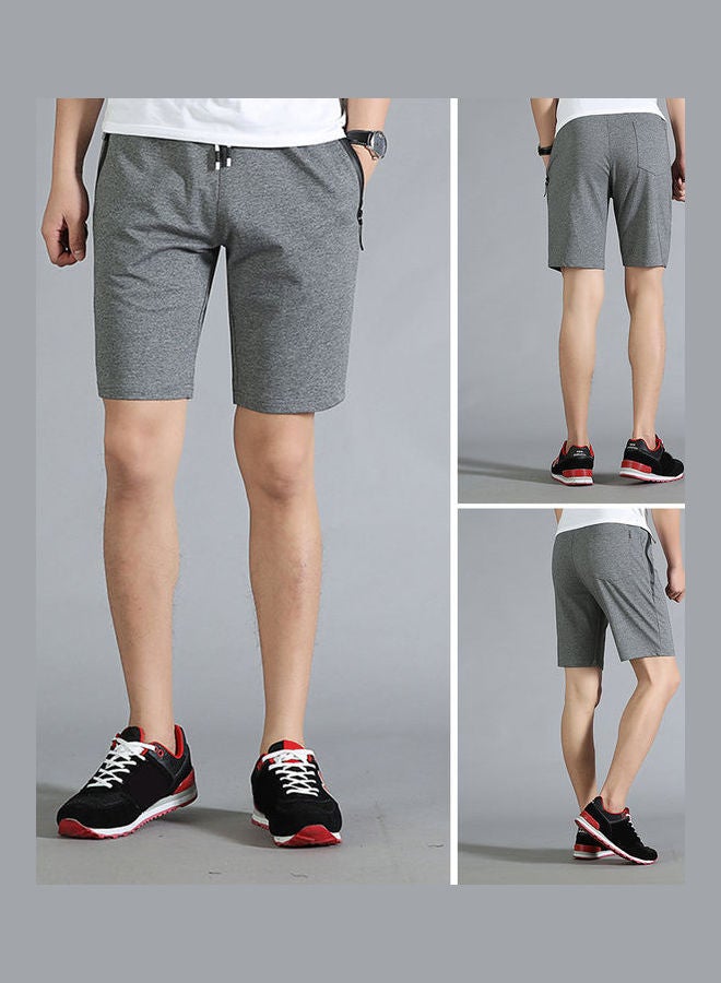 Men Summer Drawstring Pockets Sport Pants Beach Shorts Black - Image 3