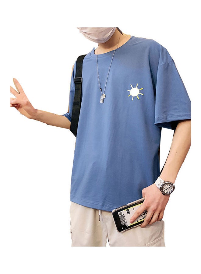 Breathable Loose T-Shirt Blue - Image 1