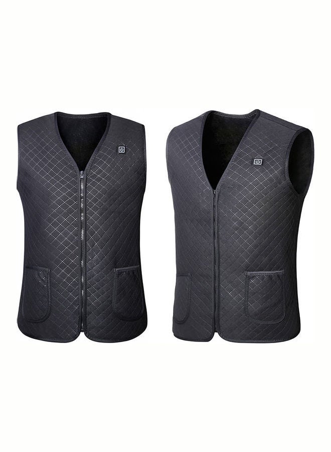 Men Winter Outdoor Camping Hiking Hunting Heating Jacket Black  - Image 2