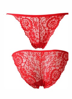 Generic Women's Fashion Lace G-String Panties Red 