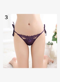 Generic Women's Fashion Summer Floral G-String Panties Purple  - Image 1