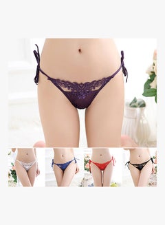 Generic Women's Fashion Summer Floral G-String Panties Purple  - Image 2