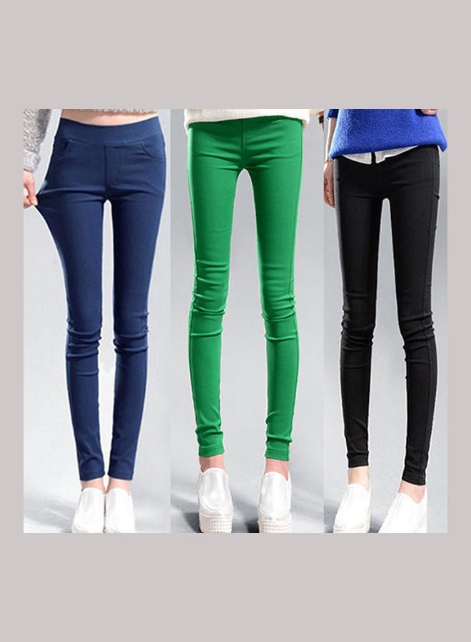 Slim Pencil Leggings Dark Green - Image 1