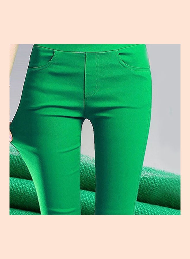 Slim Pencil Leggings Dark Green - Image 2