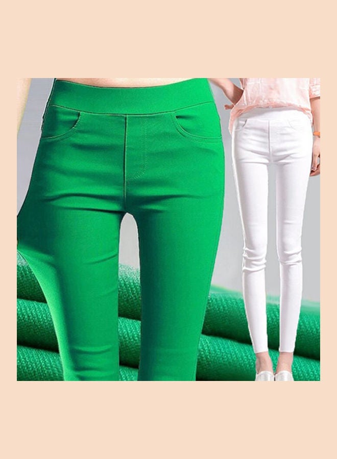 Slim Pencil Leggings Dark Green - Image 3