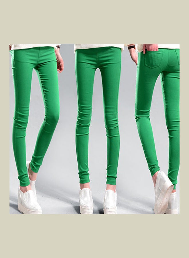 Slim Pencil Leggings Dark Green - Image 4