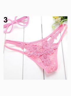 Generic Low Rise Strapped Panties With G-String Briefs Pink  - Image 1