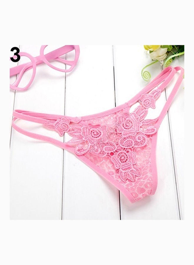 Low Rise Strapped Panties With G-String Briefs Pink - Image 1