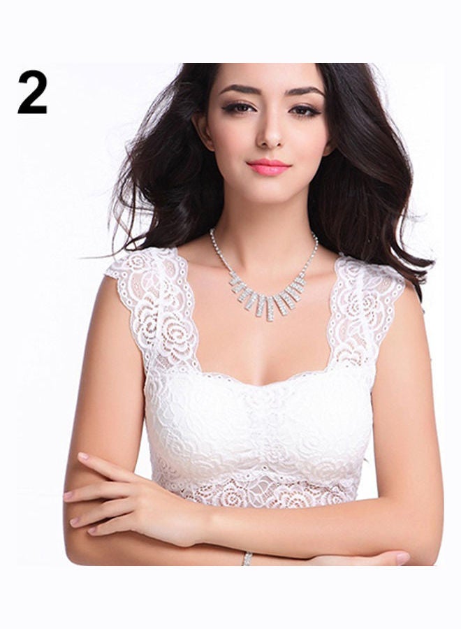 Stretchy Padded Sport Bra White - Image 1