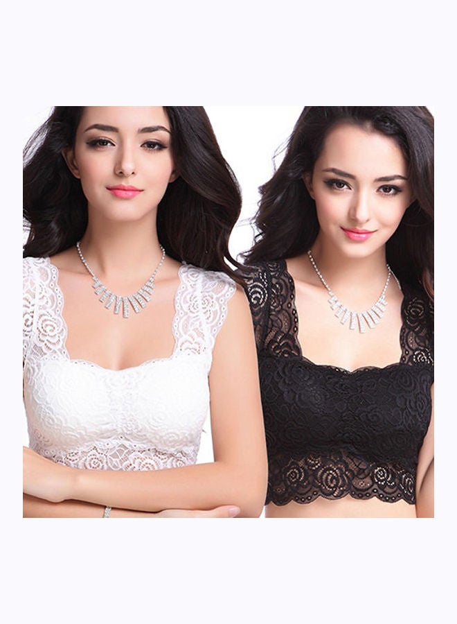 Stretchy Padded Sport Bra White - Image 2