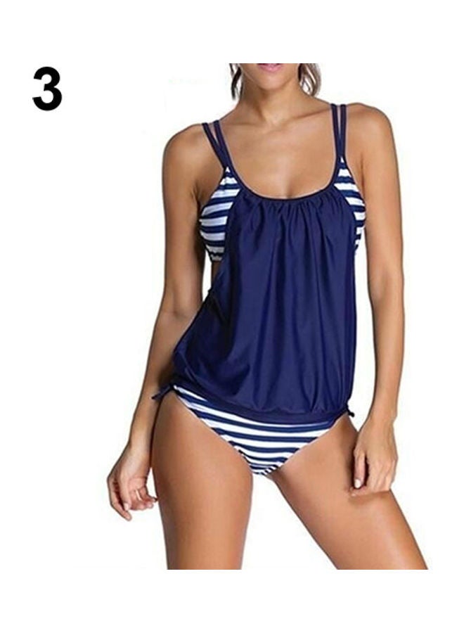 Striped  Swim Wear Blue  - Image 2