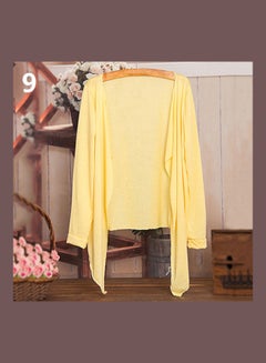 Generic Cardigan Long Sleeve Sun Protection Blouse Yellow 