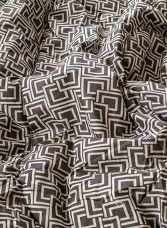 Amal Comforter Set Queen Size All Season Everyday Use Bedding Set 100% Cotton 5 Pieces 1 Comforter 200 x 220cm and 2 Pillow Covers 50x75 cm and 2 Cushion Covers 40x40cm  Polyester Grey/Brown 200 x 220cm Polyester Grey/Brown  - Image 3