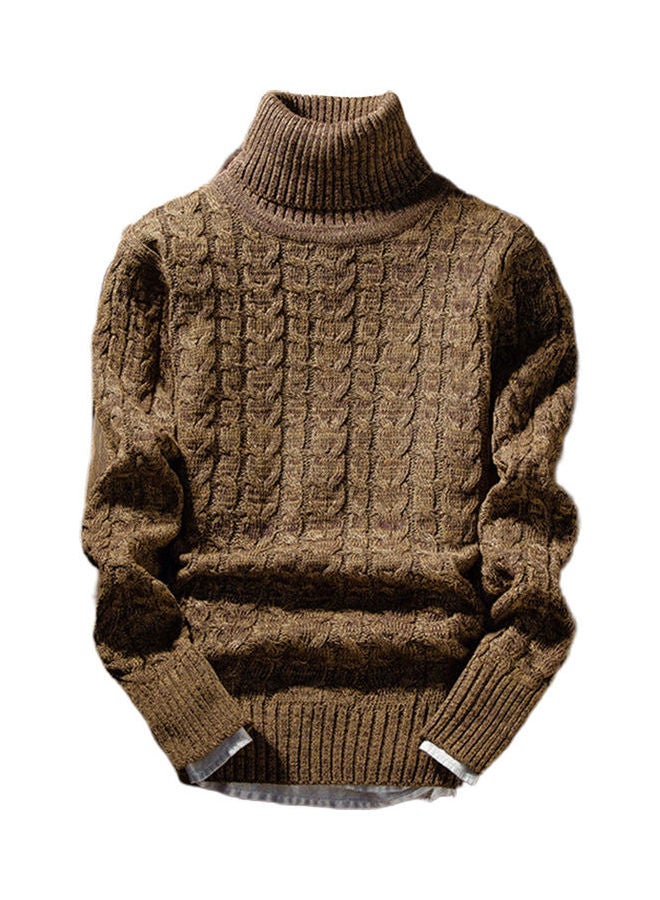Casual Winter Turtle Neck Long Sleeve Twist Slim Knitted Sweater multicolour  - Image 1