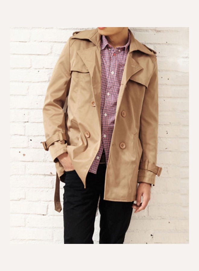 Winter Fashion Long Sleeve Lapel Collar Double-Breasted Slim Fit Coat Jacket multicolour  - Image 3