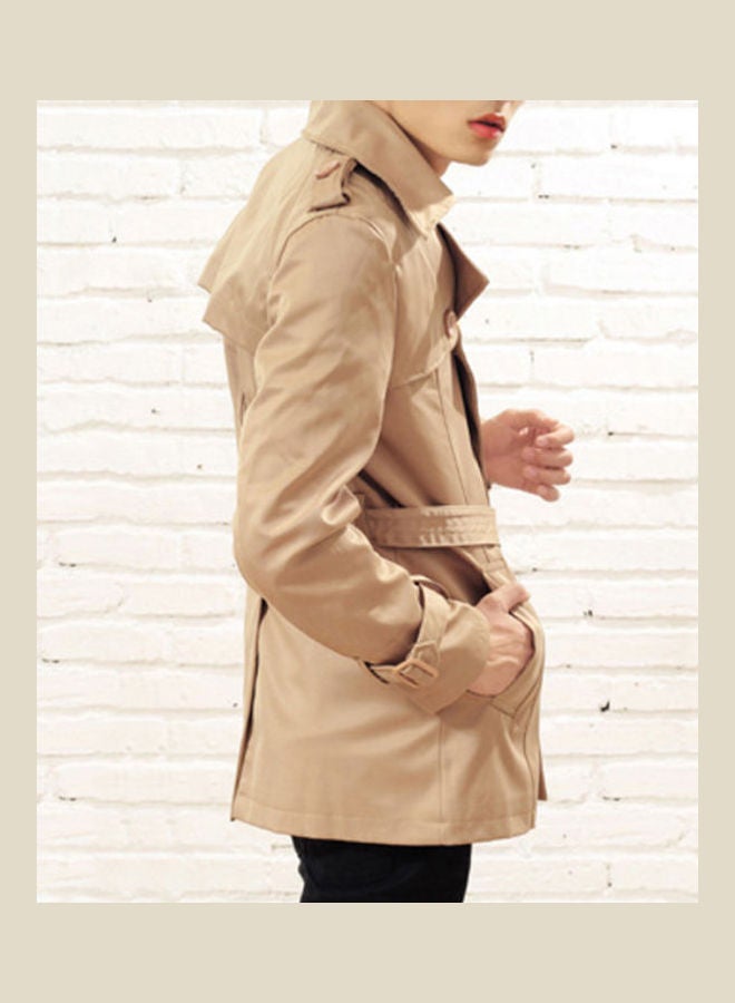 Winter Fashion Long Sleeve Lapel Collar Double-Breasted Slim Fit Coat Jacket multicolour  - Image 5