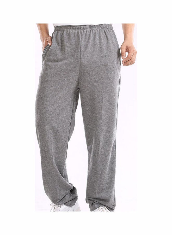 Elastic Waistband Pockets Detailed Pants Light Grey  - Image 2
