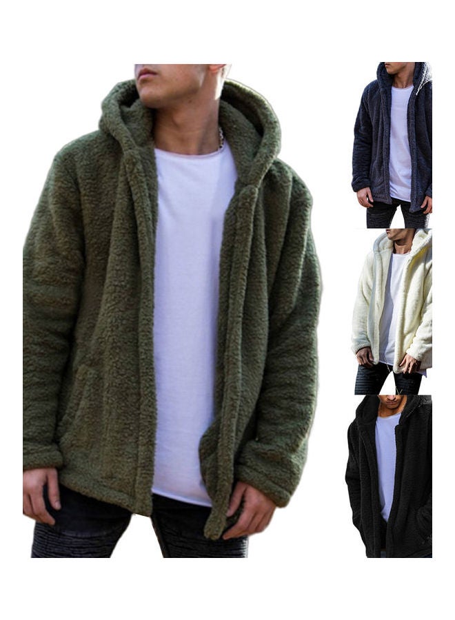 Generic - Casual Winter Long Sleeve Pockets Fleece Warm Hooded Loose Plus Size Coat multicolour - Image 1