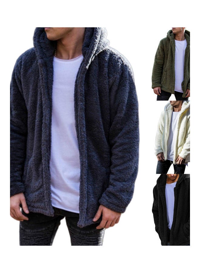 Generic - Casual Winter Long Sleeve Pockets Fleece Warm Hooded Loose Plus Size Coat multicolour - Image 1