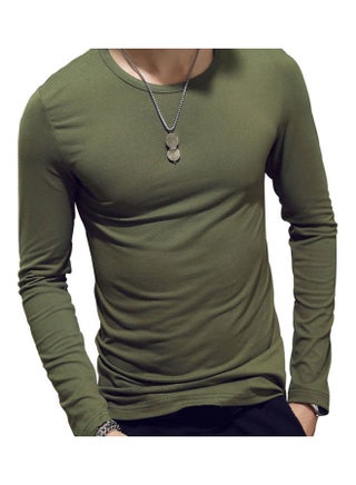 Solid Slim Fit T-shirt Army Green - v1606933218/N42700234V_1