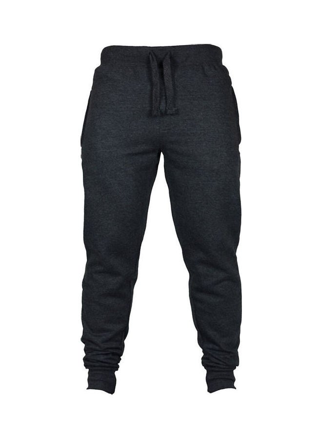 Waist Drawstring Detail Trousers Black - Image 1