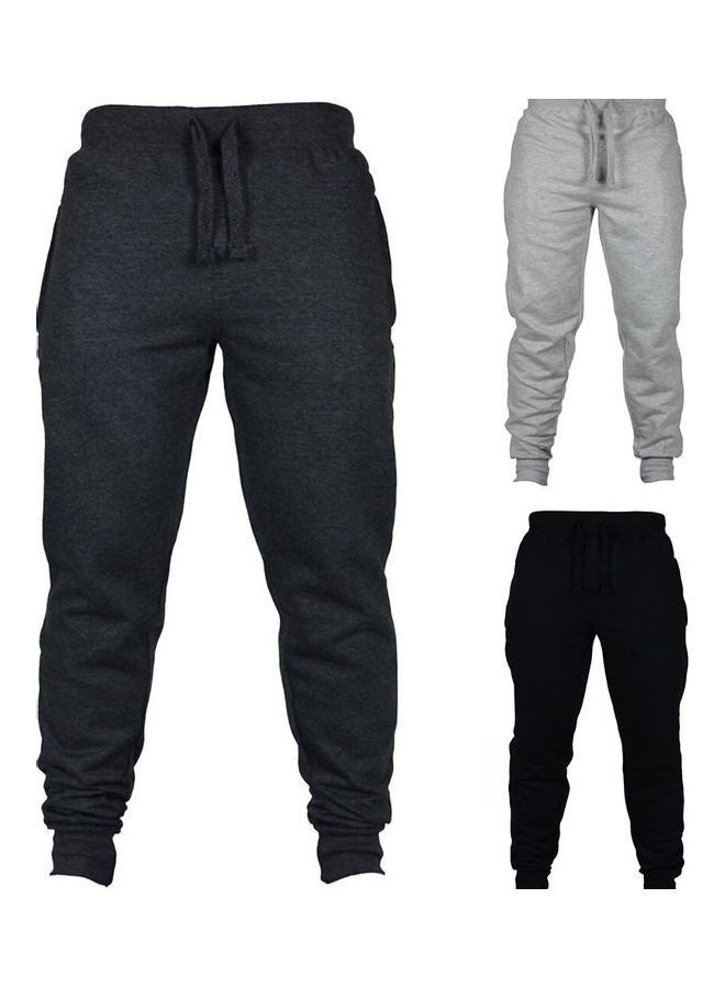 Waist Drawstring Detail Trousers Black - Image 3