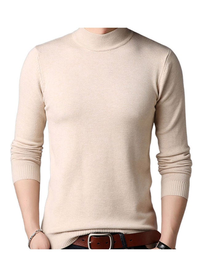 Solid O Neck Pullover Light Grey  - Image 5
