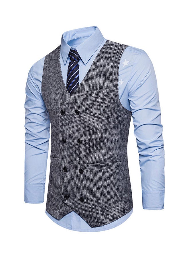 Double-Button Detail Waistcoat Khaki