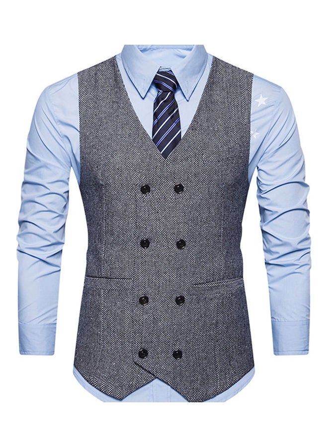 Double-Button Detail Waistcoat Khaki