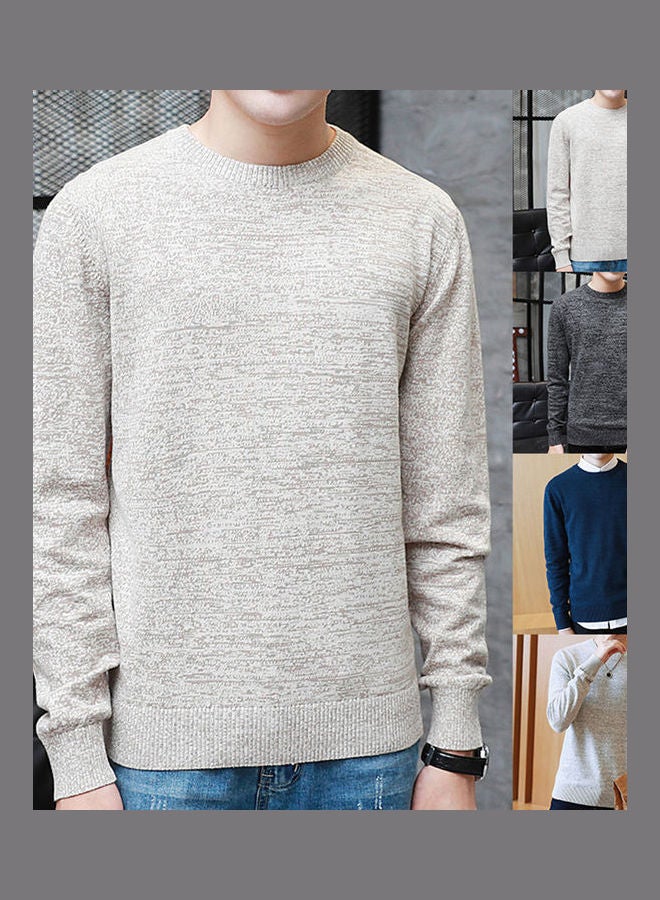Ribbed Bottom Sweater Light Grey  - Image 3