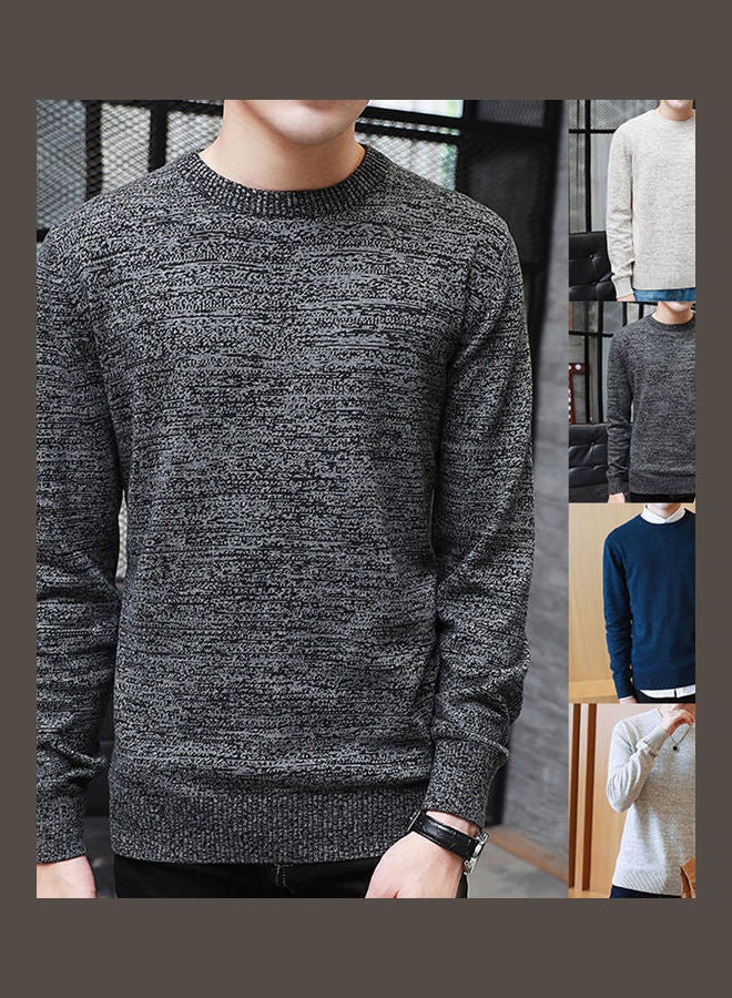 Ribbed Bottom Sweater Light Grey  - Image 4