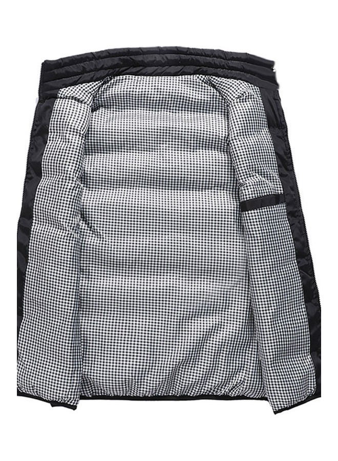 Generic - Winter Sleeveless Plaid Lining Short Warm Down Waistcoat Black - Image 1