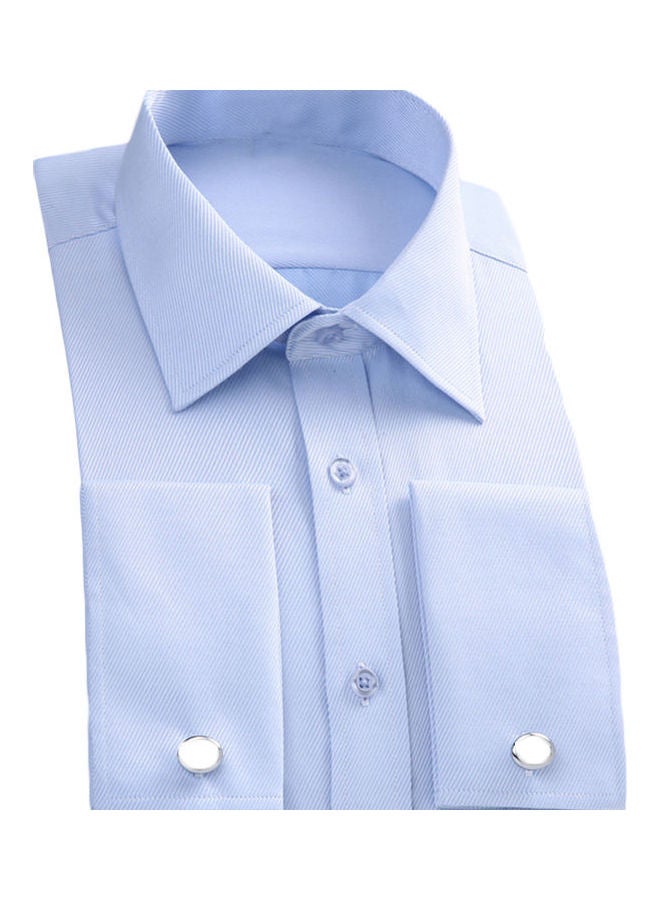 Fashion French Cuff Long Sleeve Cotton Business Shirt Top With Cufflinks multicolour - Image 1