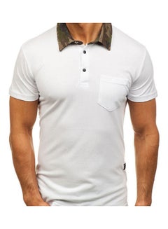 Camouflage Collar Short Sleeve T-Shirt White