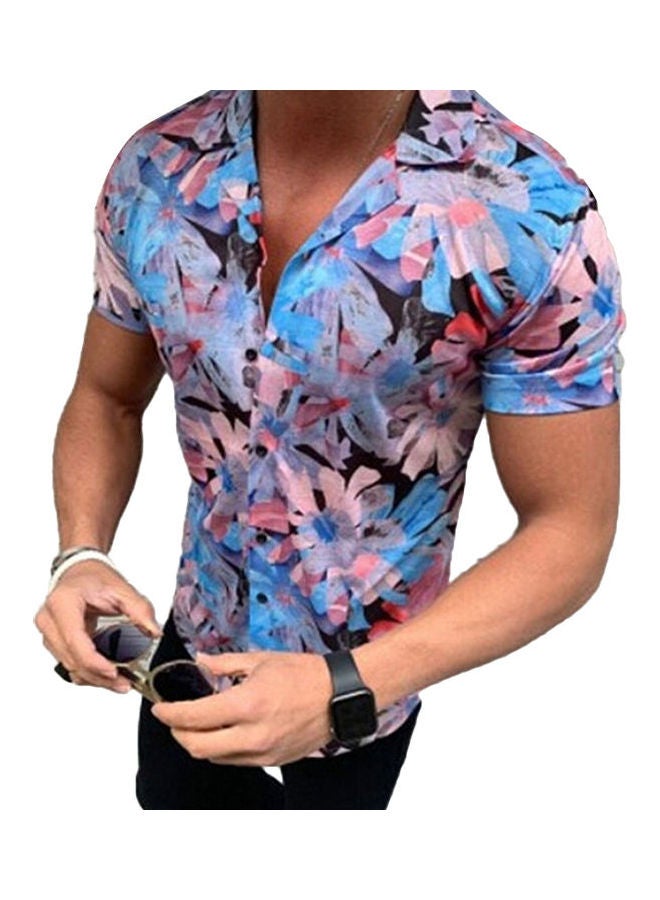 Floral Printed Shirt Blue - Image 1