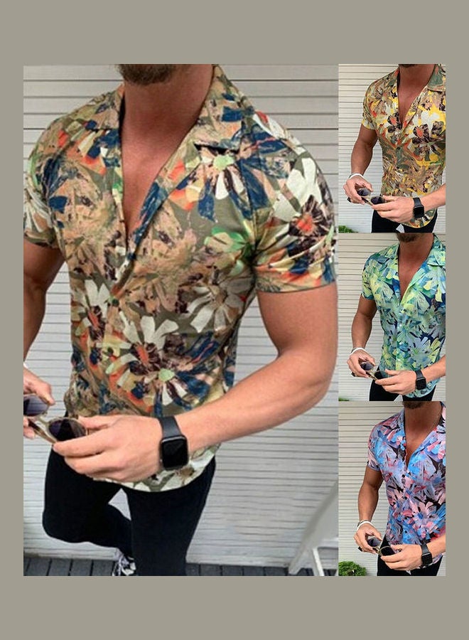 Floral Printed Shirt Blue - Image 2