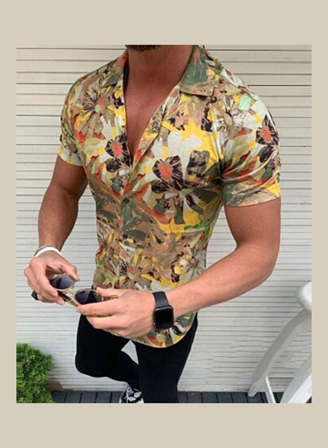 Floral Printed Shirt Blue - Image 4