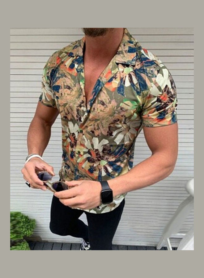Floral Printed Shirt Blue - Image 5