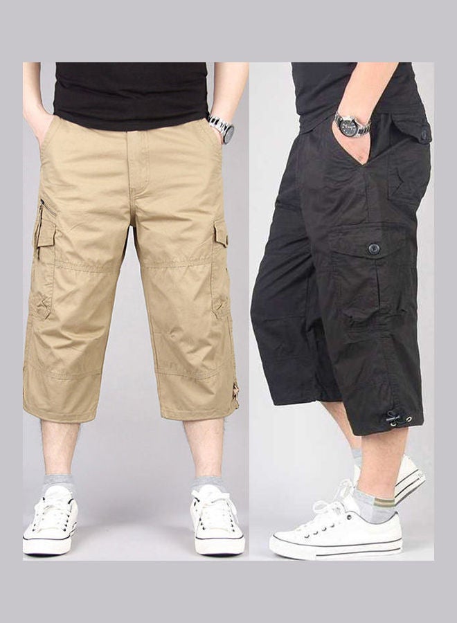 بنطال قصير سادة جيد التهوية اللون الأخضر العسكري - Image 3